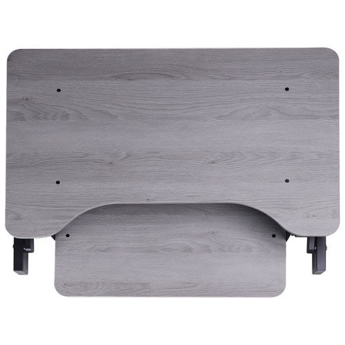 Rocelco 32"W Ergonomic Adjustable Desk Riser with Keyboard Tray - Grey