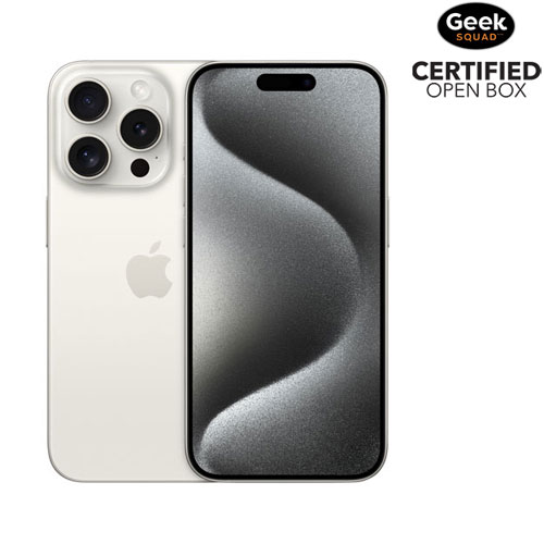 Boîte ouverte - iPhone 15 Pro de 128 Go d'Apple - Titane blanc - Déverrouillé