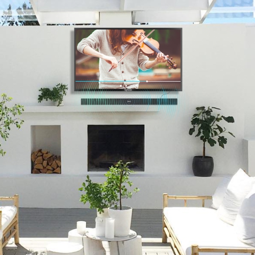 Sylvox Soundbar for Outdoor TV, 2.0 Channel Home Theater Sound Bar for Compatible with 8K, 4K, HD TV, 120 Watt, Bluetooth 5.0, 4 EQ settings