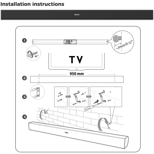 Sylvox Soundbar for Outdoor TV, 2.0 Channel Home Theater Sound Bar for Compatible with 8K, 4K, HD TV, 120 Watt, Bluetooth 5.0, 4 EQ settings