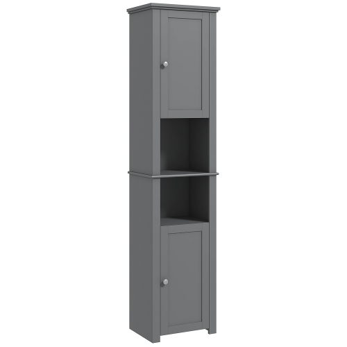 HOMCOM – grande armoire de rangement pour salle de bain, armoire de rangement autonome étroite, armoire de plancher de salle de bain à 2 tablettes et