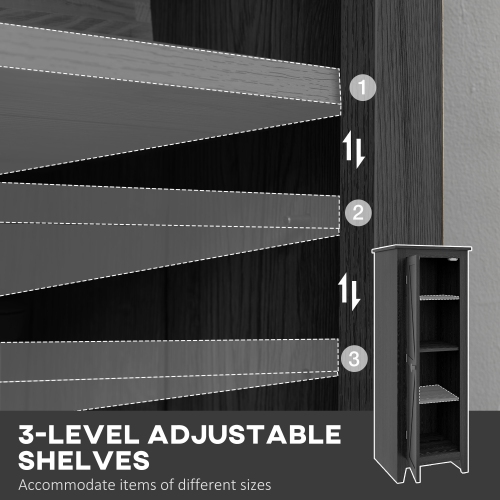 HOMCOM 48" Kitchen Pantry Cabinet, Freestanding Farmhouse Kitchen Storage Cabinet with Barn Door and Adjustable Shelves, Black