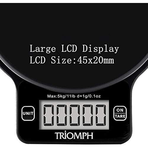 Triomph 11lbs Capacity Multifunctional Petite Kitchen Scale - Black