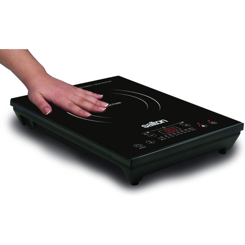 Cuiseur à induction portatif à DEL Cool Touch de Salton avec 8 réglages de température pour un contrôle précis, efficacité énergétique, 1800 W