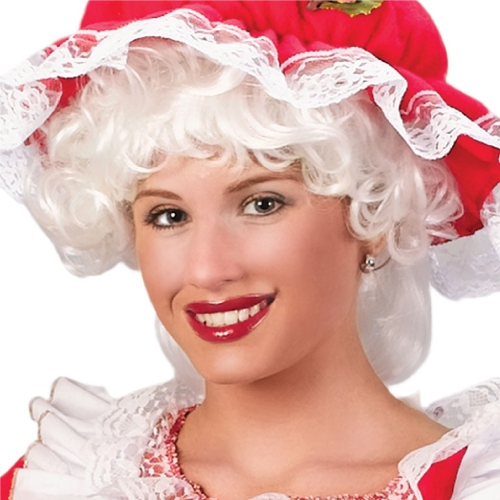 Perruque de Noël Curly de mère Noël de 8 po pour femme - taille unique