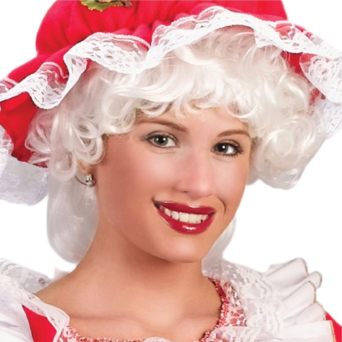 8" Mrs. Santa Claus Curly Christmas Wig Women Costume Accessory - One Size