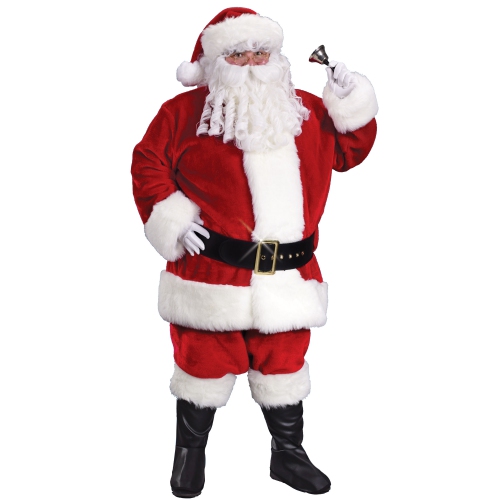 Regency Plush Crimson Adult Santa Claus Suit Christmas Costume - Standard Size