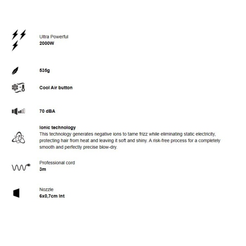 Velecta Paris - TGR 2.0i Ultra-Powerful Intense Black Dryer