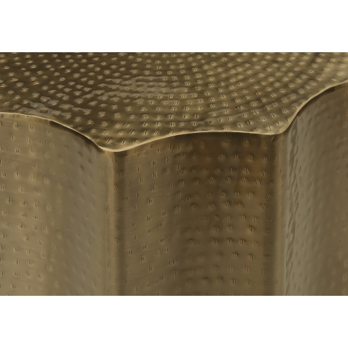 Monarch Specialties I 3900 - Accent Table, Drum, Side, End, Nightstand, Lamp, Living Room, Bedroom, Gold Metal, Contemporary, Modern