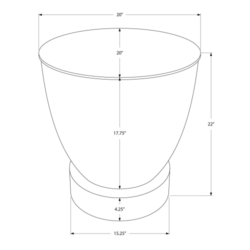 Monarch Specialties I 3921 - Accent Table, Drum, Side, End, Nightstand, Lamp, Living Room, Bedroom, White Metal, Contemporary, Modern