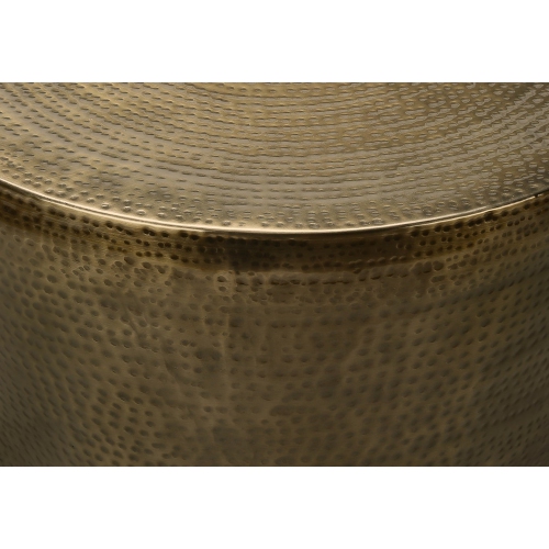 Monarch Specialties I 3923 - Accent Table, Drum, Side, End, Nightstand, Lamp, Living Room, Bedroom, Gold Metal, Contemporary, Modern