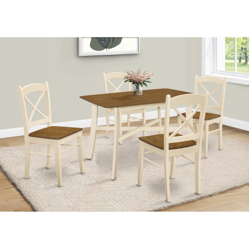 MONARCH SPECIALTIES  I 1328 - Dining Table, 48" Rectangular, Small, Kitchen, Dining Room, Oak And Cream, Wood Legs, Transitional