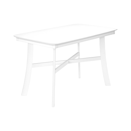 Monarch Specialties I 1323 - Dining Table, 48" Rectangular, Small, Kitchen, Dining Room, White Veneer, Wood Legs, Transitional