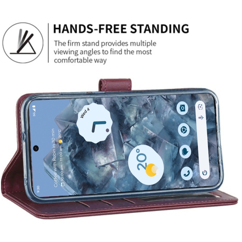 Étui-portefeuille magnétique XCRS, pochette en cuir de polyuréthane avec fente pour carte et support pour Google Pixel 8 Pro 2023