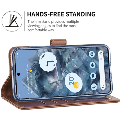 Étui portefeuille magnétique XCRS, pochette en cuir de polyuréthane avec fente pour carte et support pour Google Pixel 8 2023