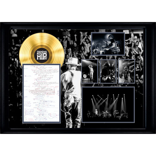 Frameworth The Tragically Hip: On Tour Collage with Lyric Sheet and Silver LP Framed Canvas