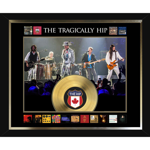 Frameworth The Tragically Hip: Man Machine Poem Collage with Gold LP Framed Canvas