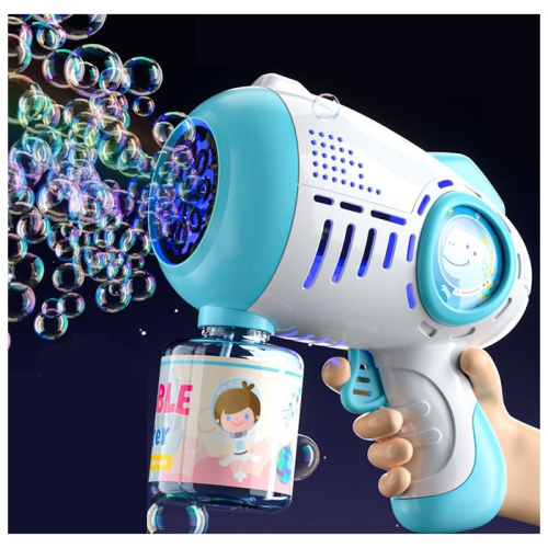 Tradeopia Handheld Bubble Maker, Dinosaur Blue - Battery Operated - Fun Outdoor Toy for Kids