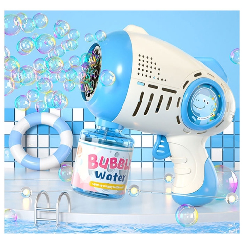 Tradeopia Handheld Bubble Maker, Dinosaur Blue - Battery Operated - Fun Outdoor Toy for Kids