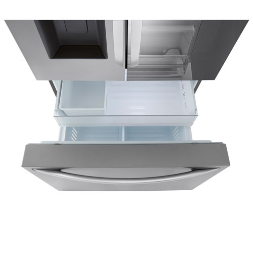 LG 36" 26 cu. ft. Smart Mirror InstaView Counter-Depth MAX French Door Refrigerator (LLFOC2606S) - Stainless - Only at Best Buy