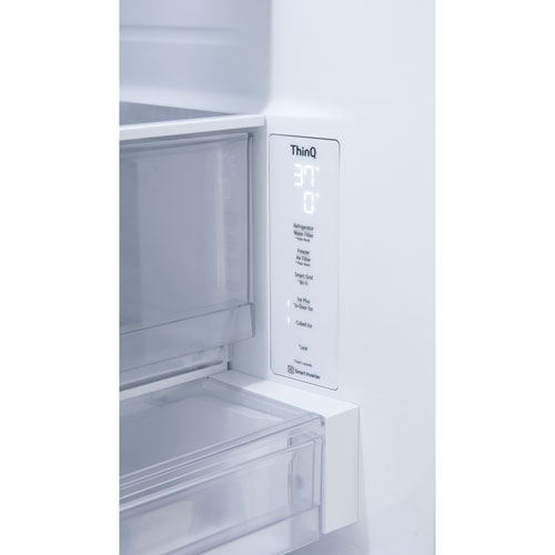 LG 36" 26 cu. ft. Smart Mirror InstaView Counter-Depth MAX French Door Refrigerator (LLFOC2606S) - Stainless - Only at Best Buy