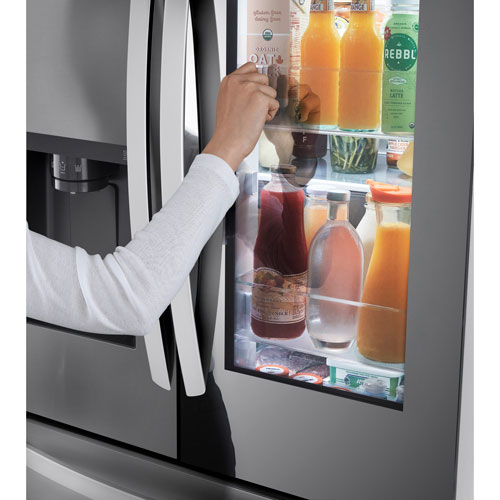 Réfrigérateur à deux portes à profondeur de comptoir MAX Smart Mirror InstaView 36 po 26 pi³ de LG - Acier inoxydable - Exclusivité BBY