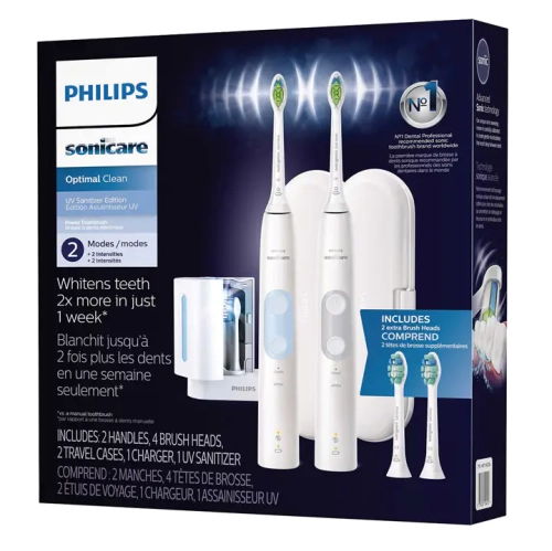 2 brosses à dents électriques rechargeables Sonicare optimal Clean de Philips