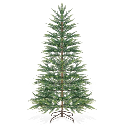 TOPBUY  6.5/7.5 Ft Artificial Cypress Christmas Tree Pre-Lit Hinged Xmas Tree With 430/540 Warm Led Lights 470/612 Highly Simulated Branch Tips