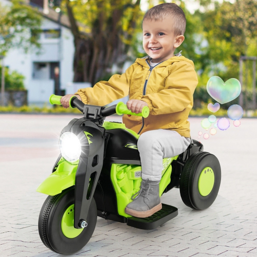 Gymax 6V Kids Bubble Car Electric Ride on Motorcycle w/ Music Button & LED Headlight