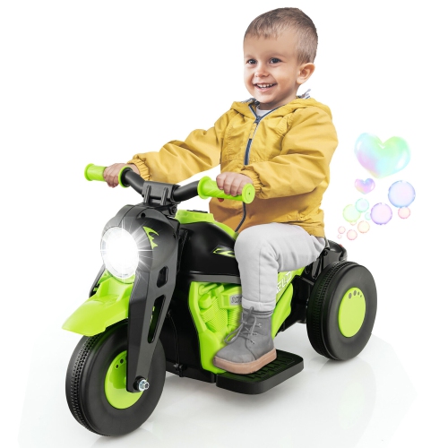 Gymax 6V Kids Bubble Car Electric Ride on Motorcycle w/ Music Button & LED Headlight
