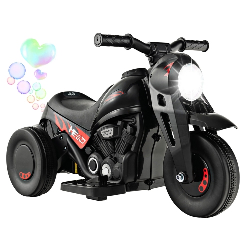 GYMAX  6V Kids Bubble Car Electric Ride On Motorcycle W/ Music Button & Led Headlight