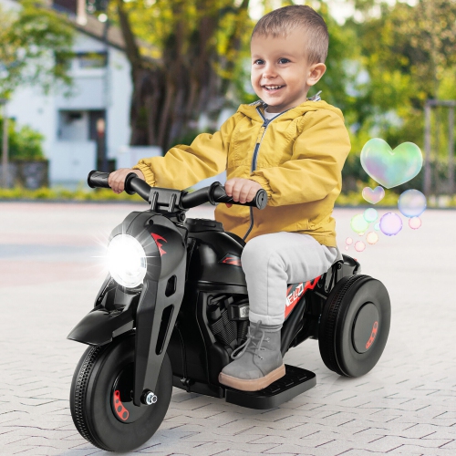Gymax 6V Kids Bubble Car Electric Ride on Motorcycle w/ Music Button & LED Headlight