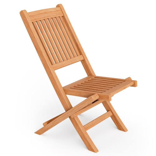 Gymax Set of 2 Indonesia Teak Wood Outdoor Chair Folding Portable Patio Chair w/ Slatted Seat & Back
