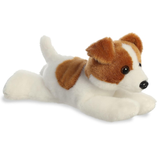 AURORA  Adorable Mini Flopsie Jackie Russell Terrier Stuffed Animal - 8 Inches In Brown
