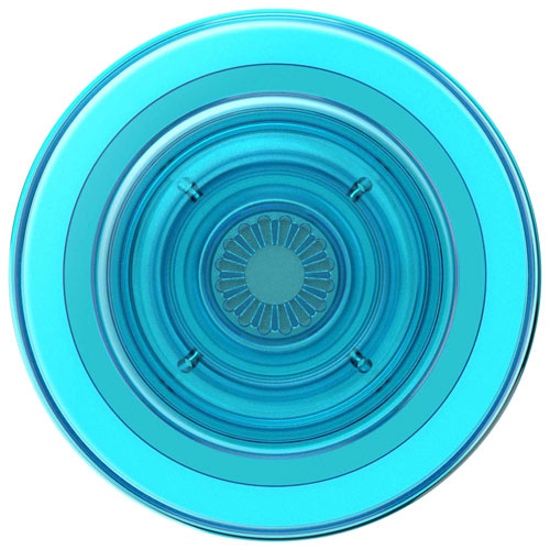 Prise extensible à support universel PopGrip de PopSockets pour téléphone cellulaire et support avec MagSafe - Bleu translucide