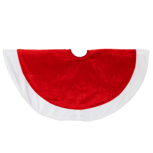 18" Red and White Traditional Mini Christmas Tree Skirt