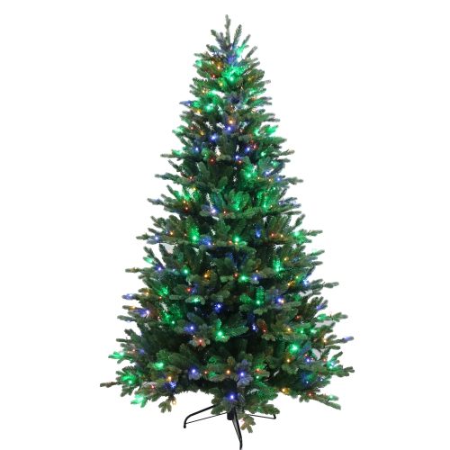 Arbre de Noël en pin vert forêt de 7 pi illuminé par des lumières à DEL à deux couleurs HOLIDAY STUFF