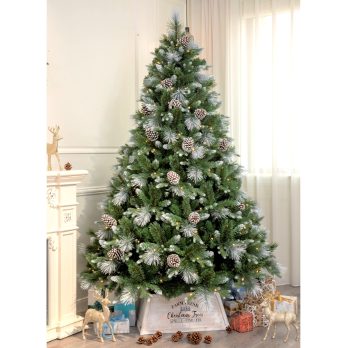 Holiday Stuff 5ft Frosted White Spruce Christmas Tree Pre-lit with LED lights