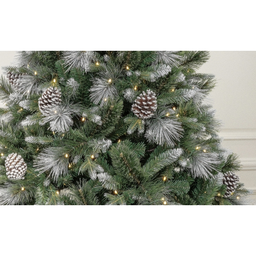 Holiday Stuff 5ft Frosted White Spruce Christmas Tree Pre-lit with LED lights