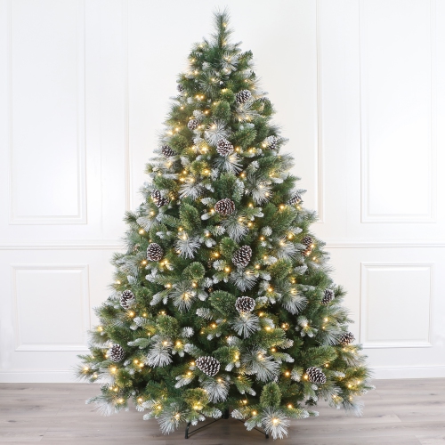 Holiday Stuff 5ft Frosted White Spruce Christmas Tree Pre-lit with LED lights
