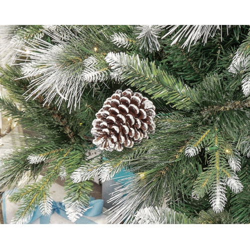 Holiday Stuff 5ft Frosted White Spruce Christmas Tree Pre-lit with LED lights