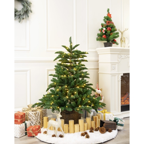 Holiday Stuff 4' Mountain Fraser Fir Artificial Potted Christmas Tree Prelit with LED lights