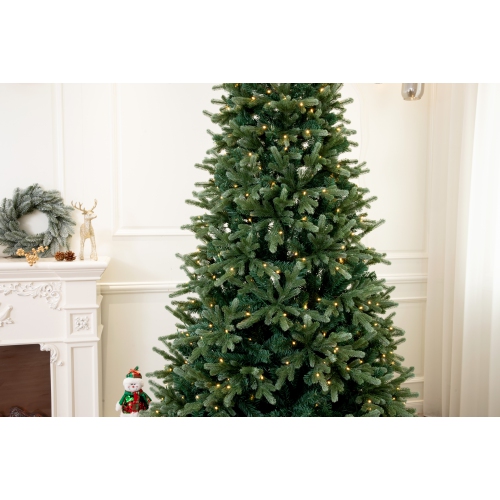 Sapin de Noël en épinette Slim Black Hills de 7 pi de Holiday Stuff avec lumières à DEL