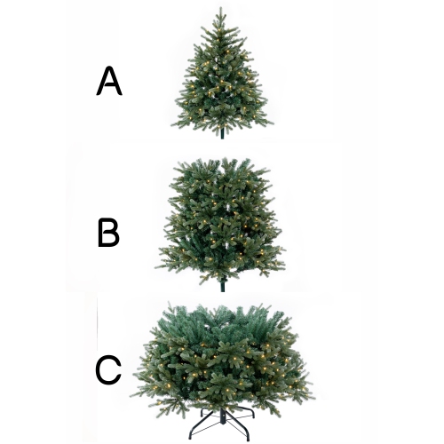 Sapin de Noël en épinette Slim Black Hills de 7 pi de Holiday Stuff avec lumières à DEL