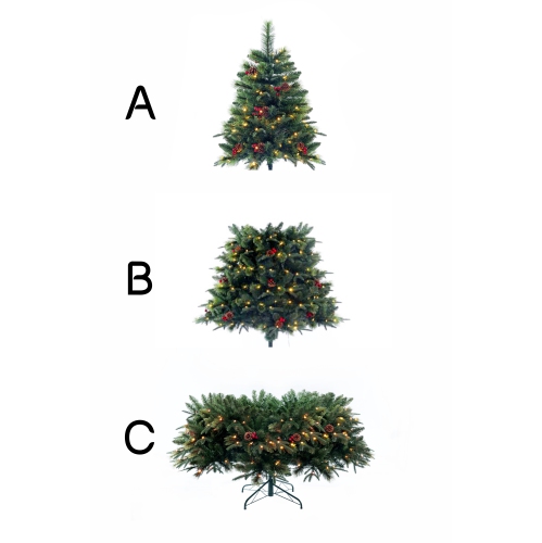 Holiday Stuff 5' True Nature Beauty Pine Christmas Tree Pre-lit with Dual LED Lights