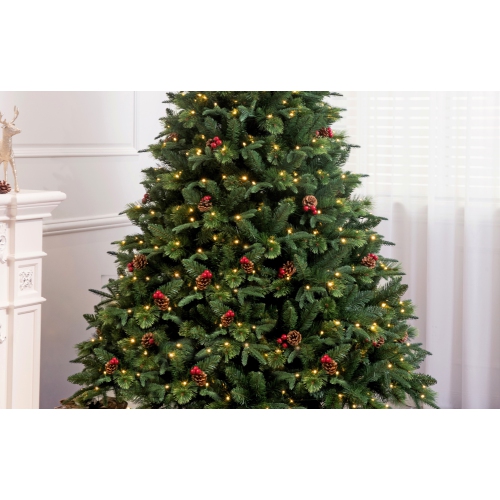 Holiday Stuff 7' True Nature Beauty Pine Christmas Tree Pre-lit with Dual LED Lights