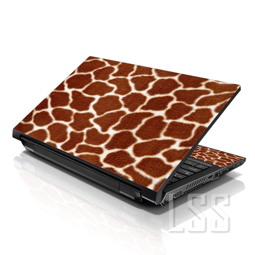 LSS 15 15.6 Inches Laptop Notebook Skin Sticker with 2 Wrist Pads - Reusable Cover Protector Vinyl Sticker Cover Decal Fits 13" - 16" - Giraffe Print