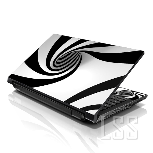 LSS 15 15.6 Inches Laptop Notebook Skin Sticker with 2 Wrist Pads - Reusable Cover Protector Vinyl Sticker Cover Decal Fits 13" - 16" - Tornado Swirl