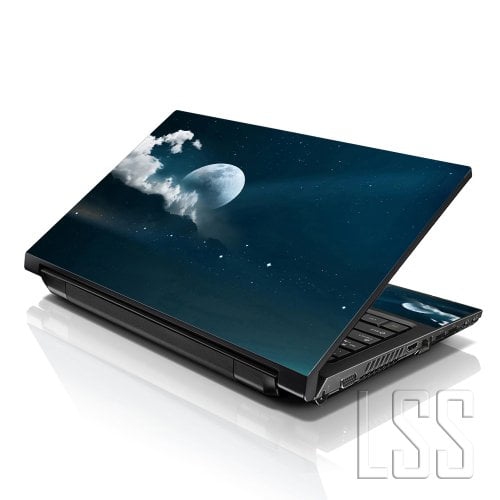 LSS 15 15.6 Inches Laptop Notebook Skin Sticker with 2 Wrist Pads - Reusable Cover Protector Vinyl Sticker Cover Decal Fits 13" - 16" - Moon Pattern