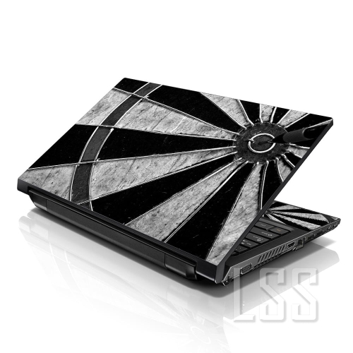 LSS 17 17.3 Inches Laptop Notebook Skin Sticker with 2 Wrist Pads - Reusable Cover Protector Vinyl Sticker Cover Decal Fits 17" - 19" - Target Pattern